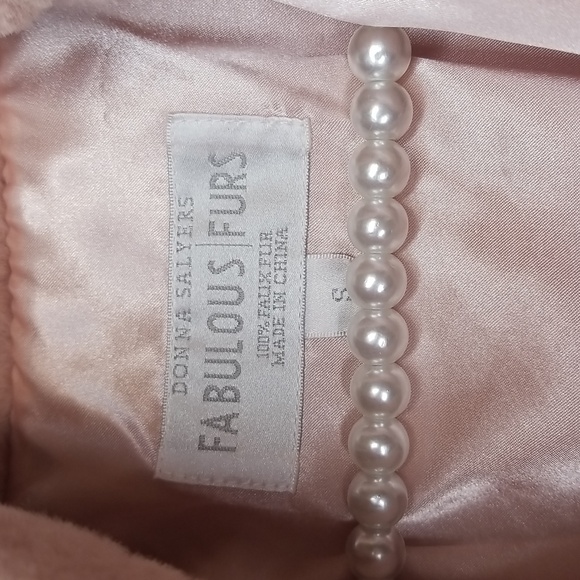 Donna Slayers Fabulous Furs Blush Pink Posh Jacket Size Small - Picture 6 of 11